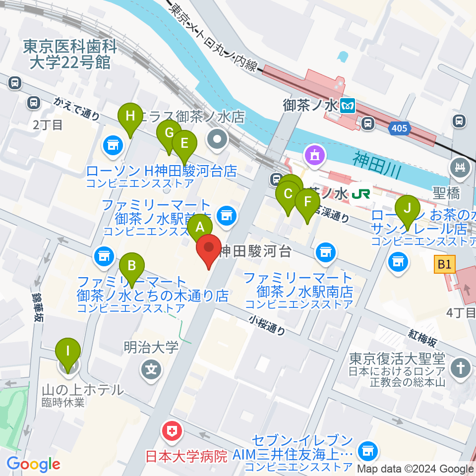 下倉バイオリン周辺のカフェ一覧地図