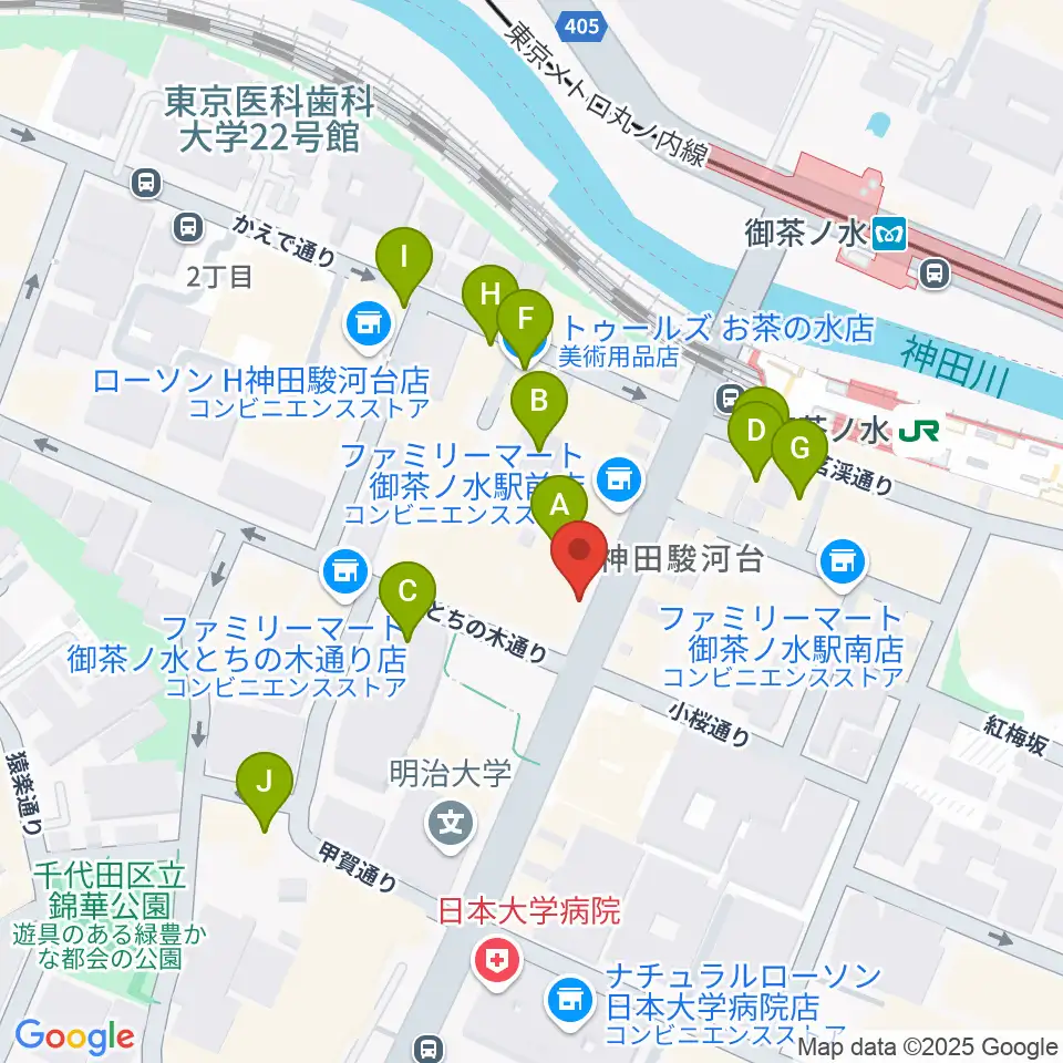 下倉バイオリン周辺のカフェ一覧地図