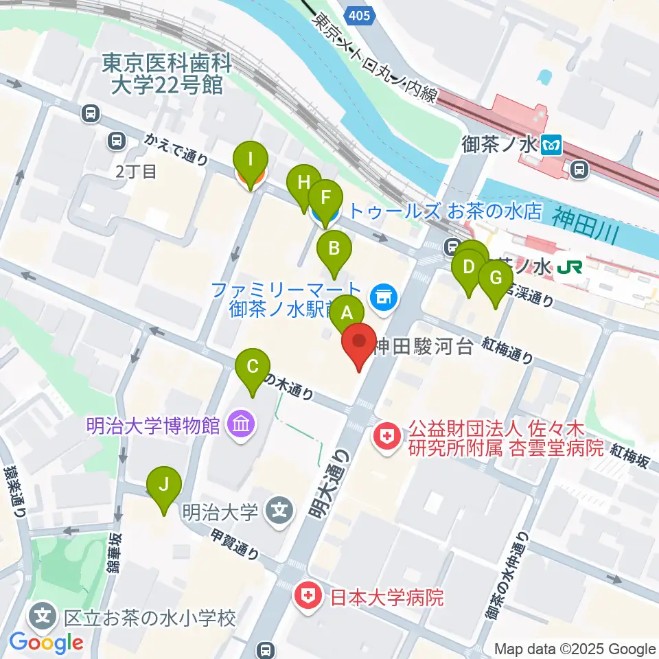 下倉バイオリン周辺のカフェ一覧地図