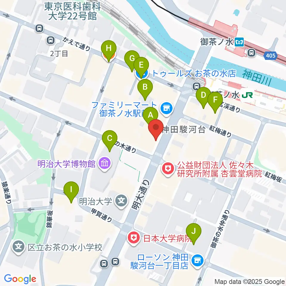 下倉バイオリン周辺のカフェ一覧地図