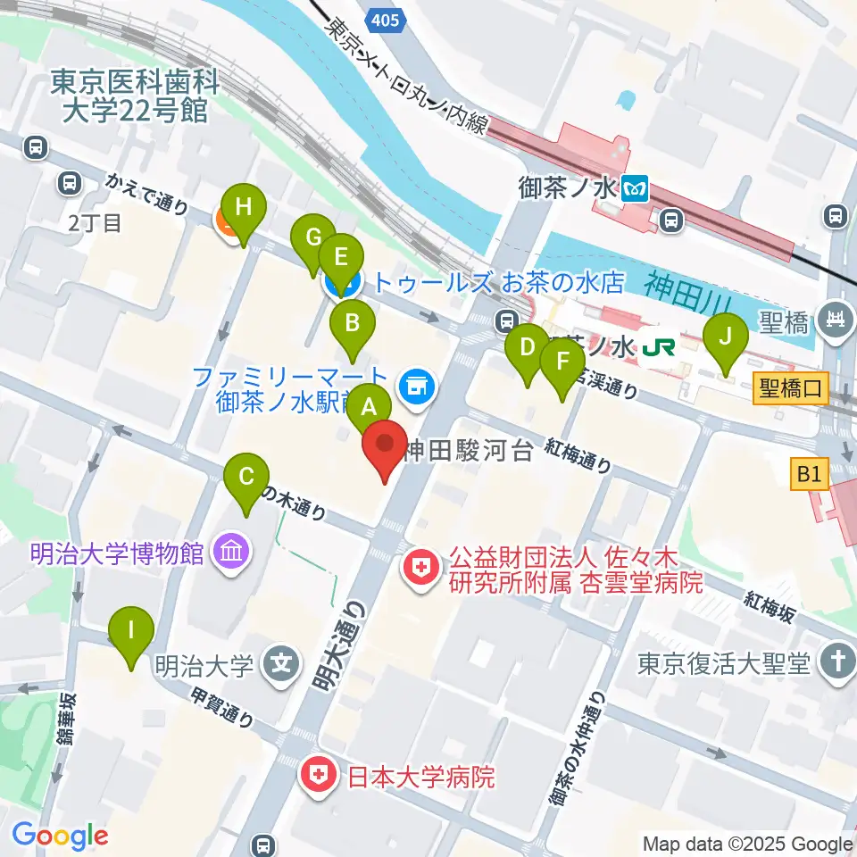 下倉バイオリン周辺のカフェ一覧地図