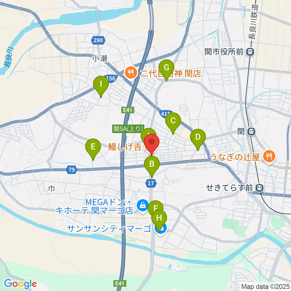 シノダ楽器周辺のカフェ一覧地図