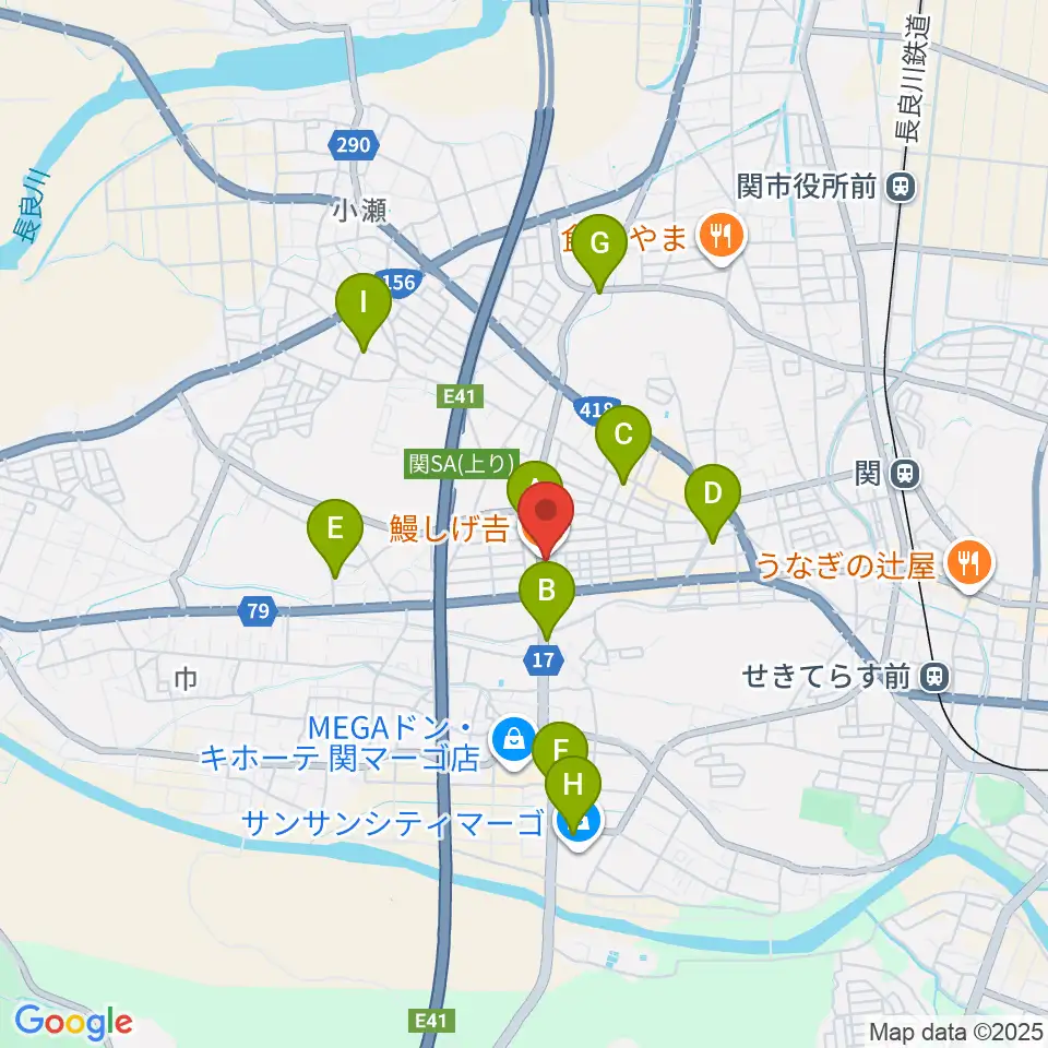 シノダ楽器周辺のカフェ一覧地図