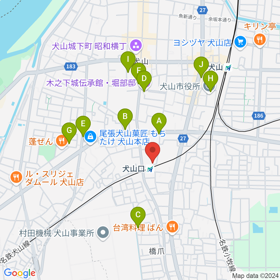 真和楽器周辺のカフェ一覧地図