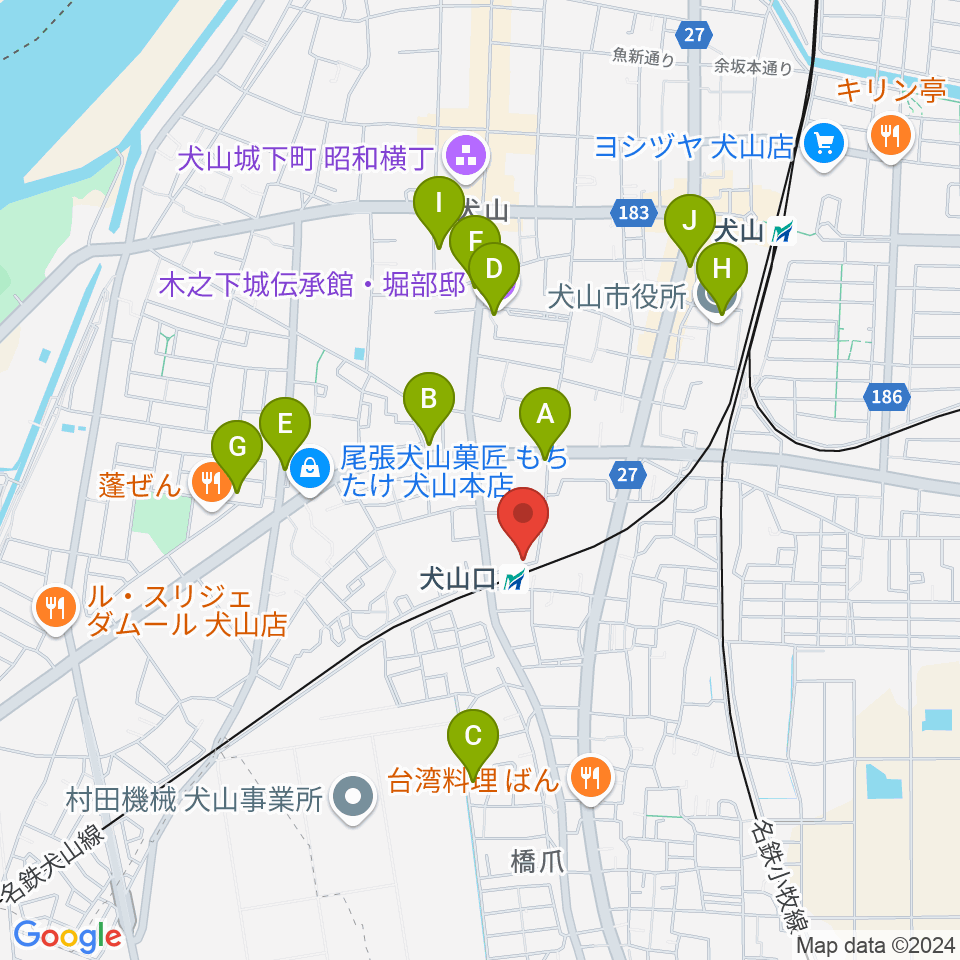 真和楽器周辺のカフェ一覧地図