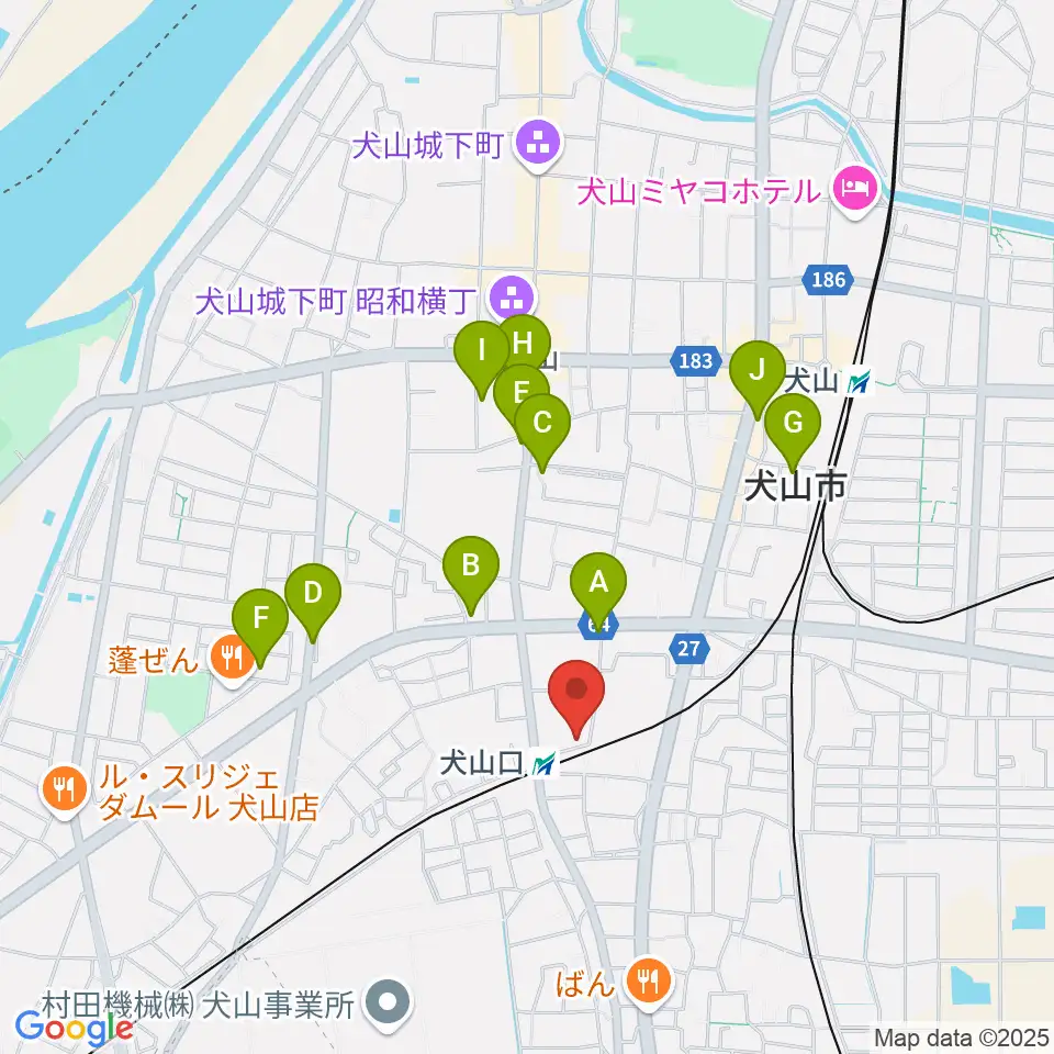 真和楽器周辺のカフェ一覧地図