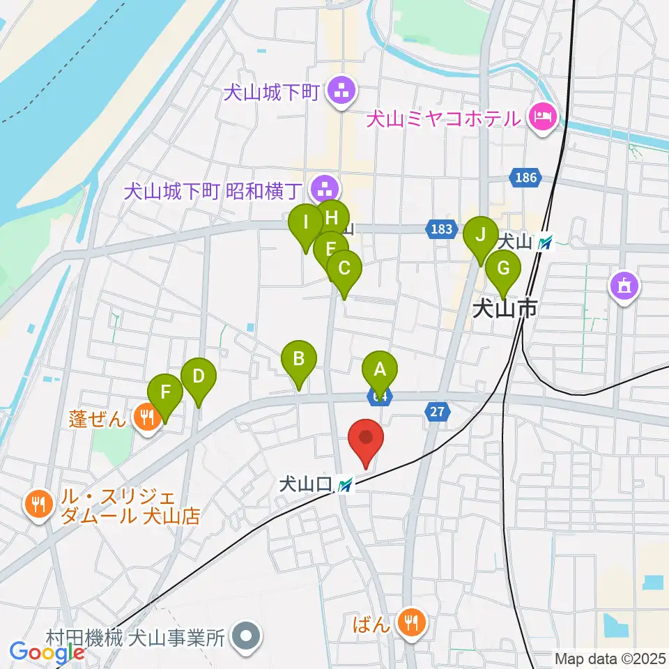 真和楽器周辺のカフェ一覧地図
