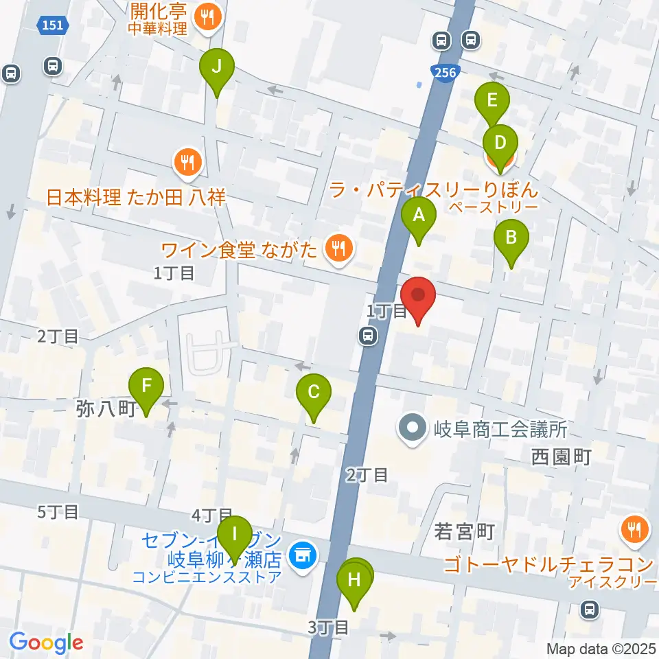 松栄堂楽器 本店周辺のカフェ一覧地図