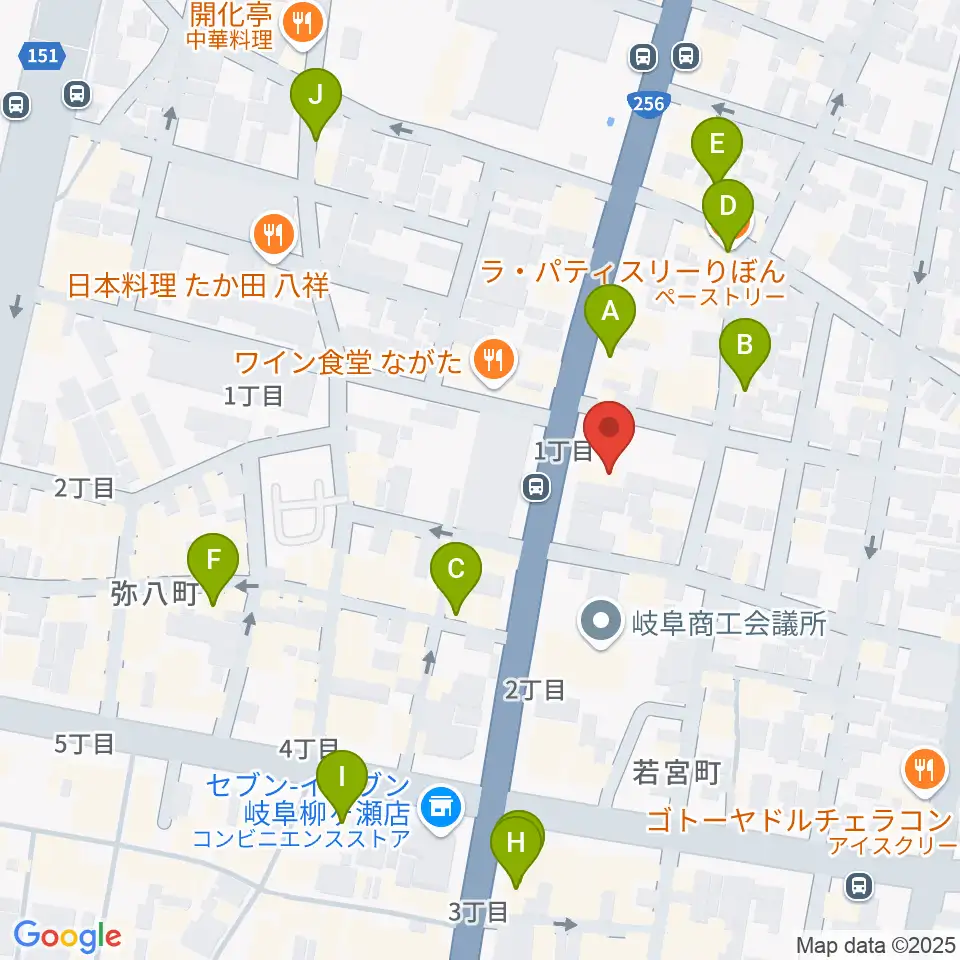 松栄堂楽器 本店周辺のカフェ一覧地図
