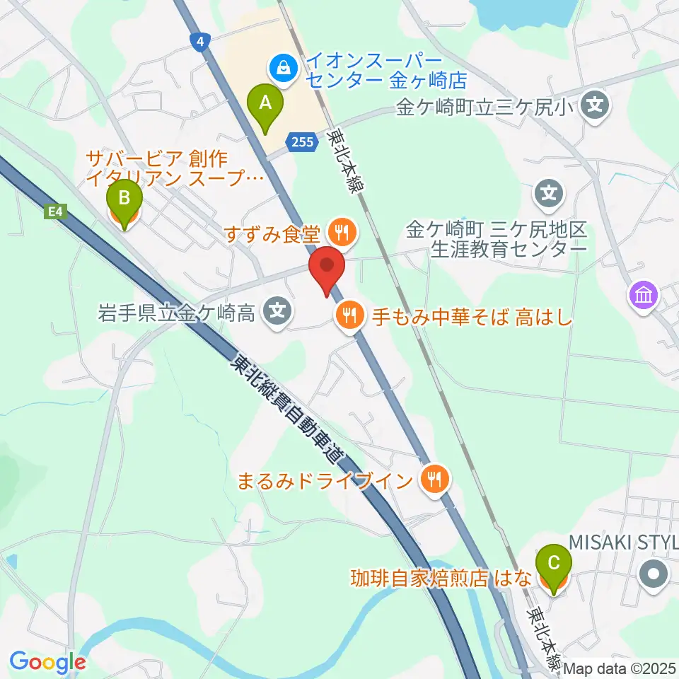 正時堂ピアノ壱番館周辺のカフェ一覧地図