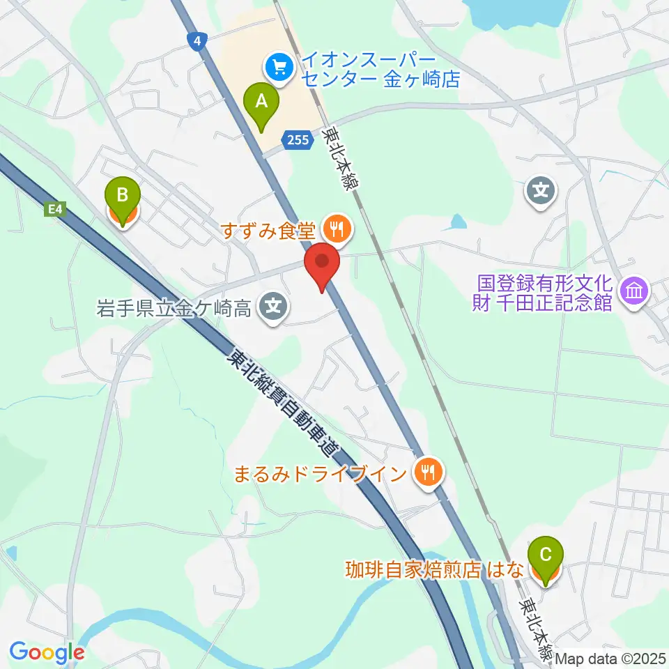 正時堂ピアノ壱番館周辺のカフェ一覧地図