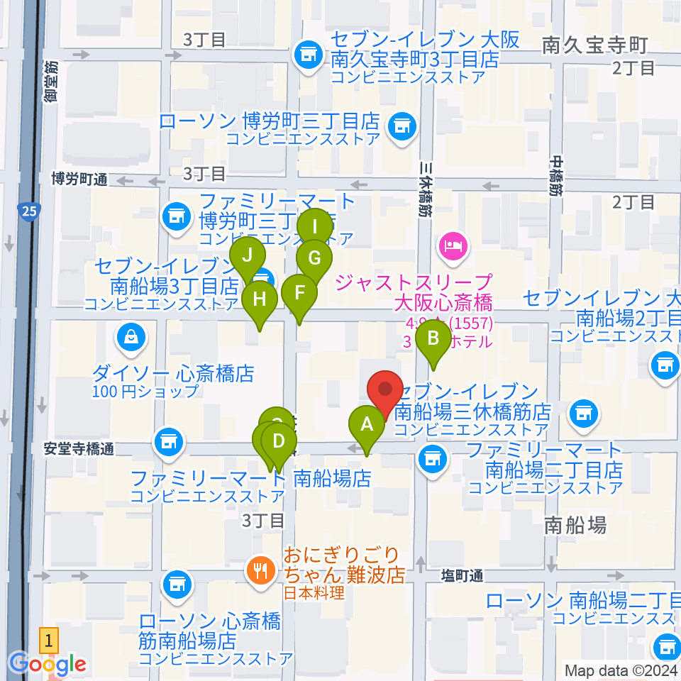 ストリングフォニック周辺のカフェ一覧地図