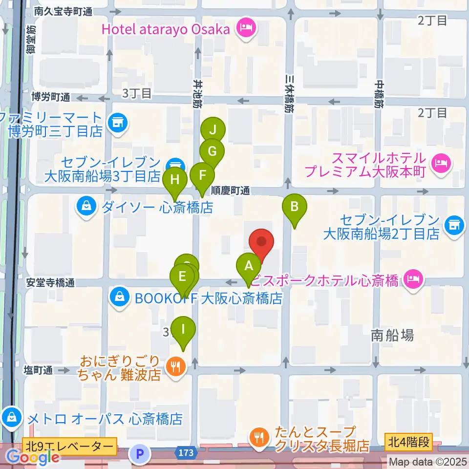 ストリングフォニック周辺のカフェ一覧地図