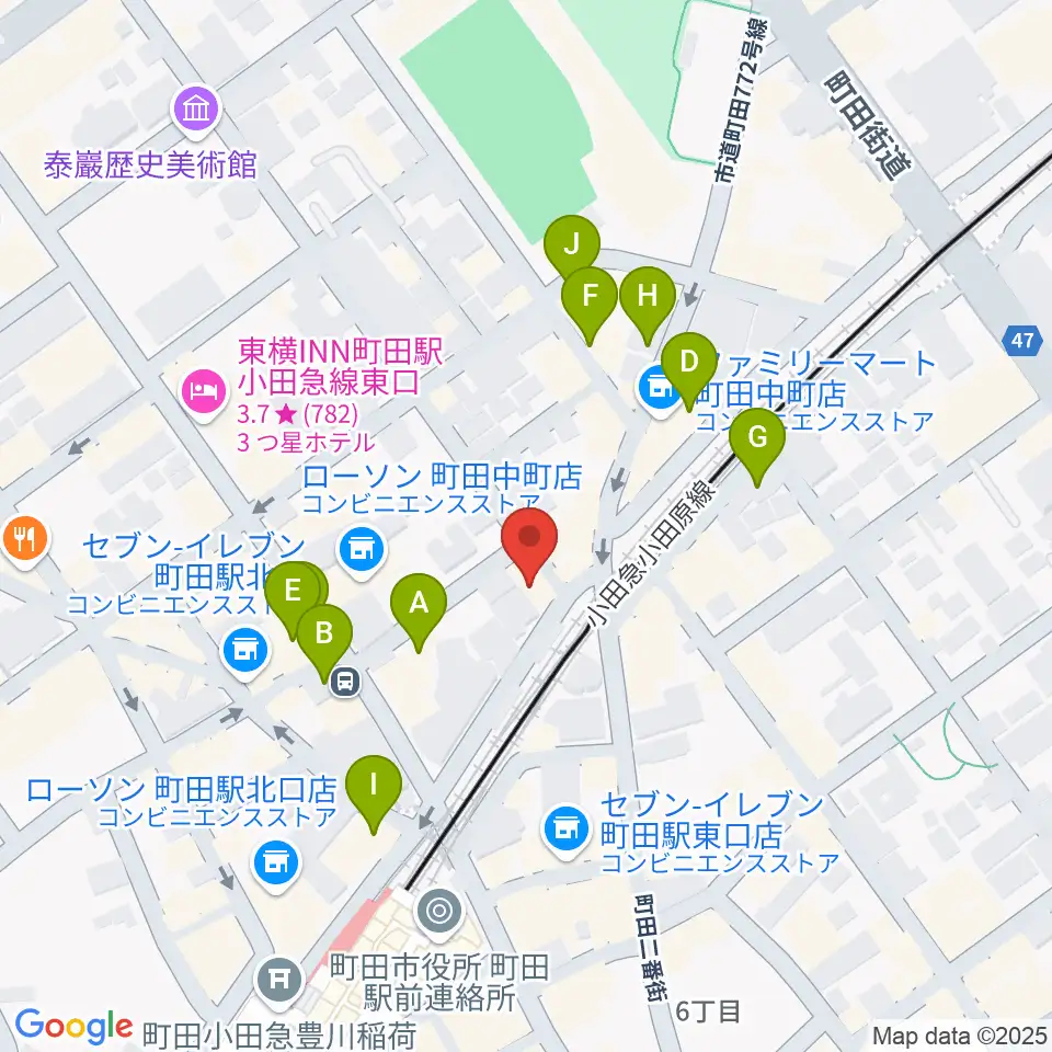 スガナミ楽器 町田店周辺のカフェ一覧地図
