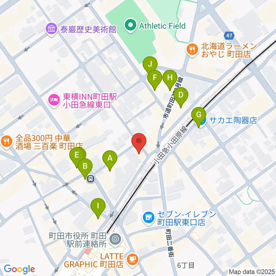 スガナミ楽器 町田店周辺のカフェ一覧地図