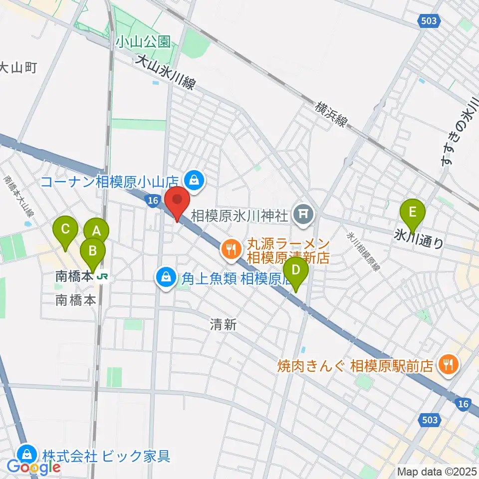 スガナミ楽器 南橋本店周辺のカフェ一覧地図