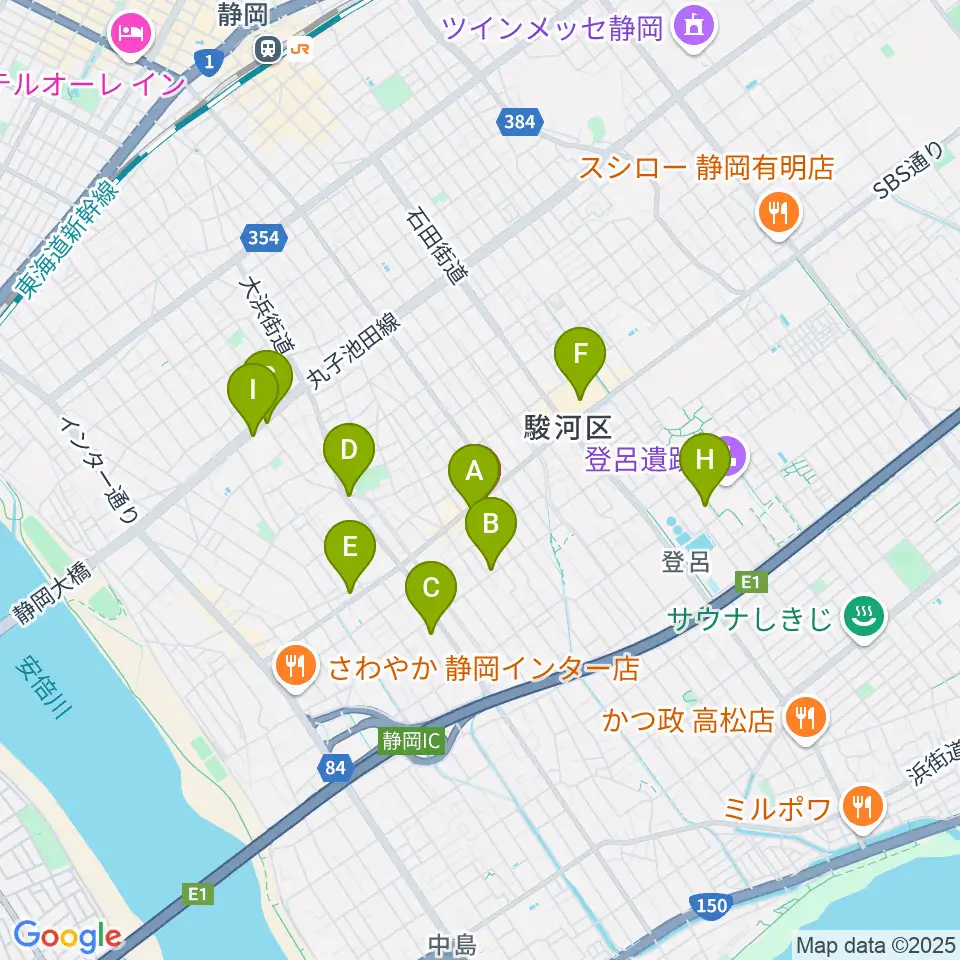 すみやグッディSBS通り店周辺のカフェ一覧地図