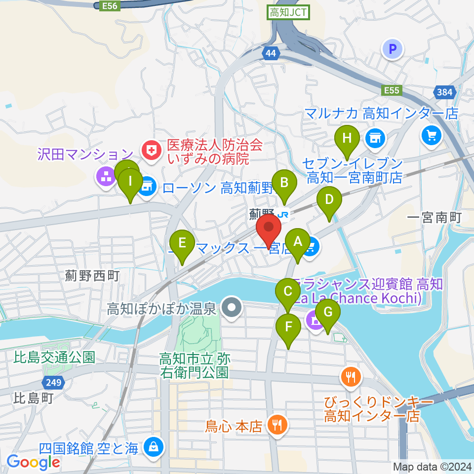 タチバナ楽器周辺のカフェ一覧地図