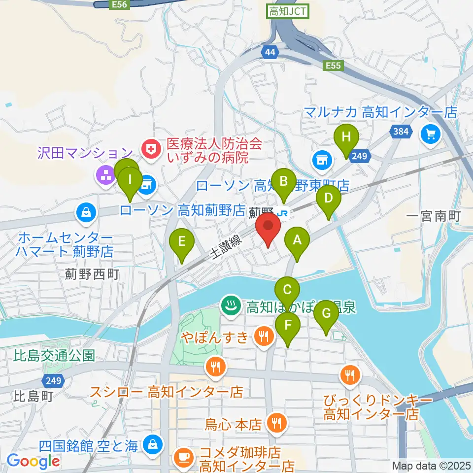 タチバナ楽器周辺のカフェ一覧地図