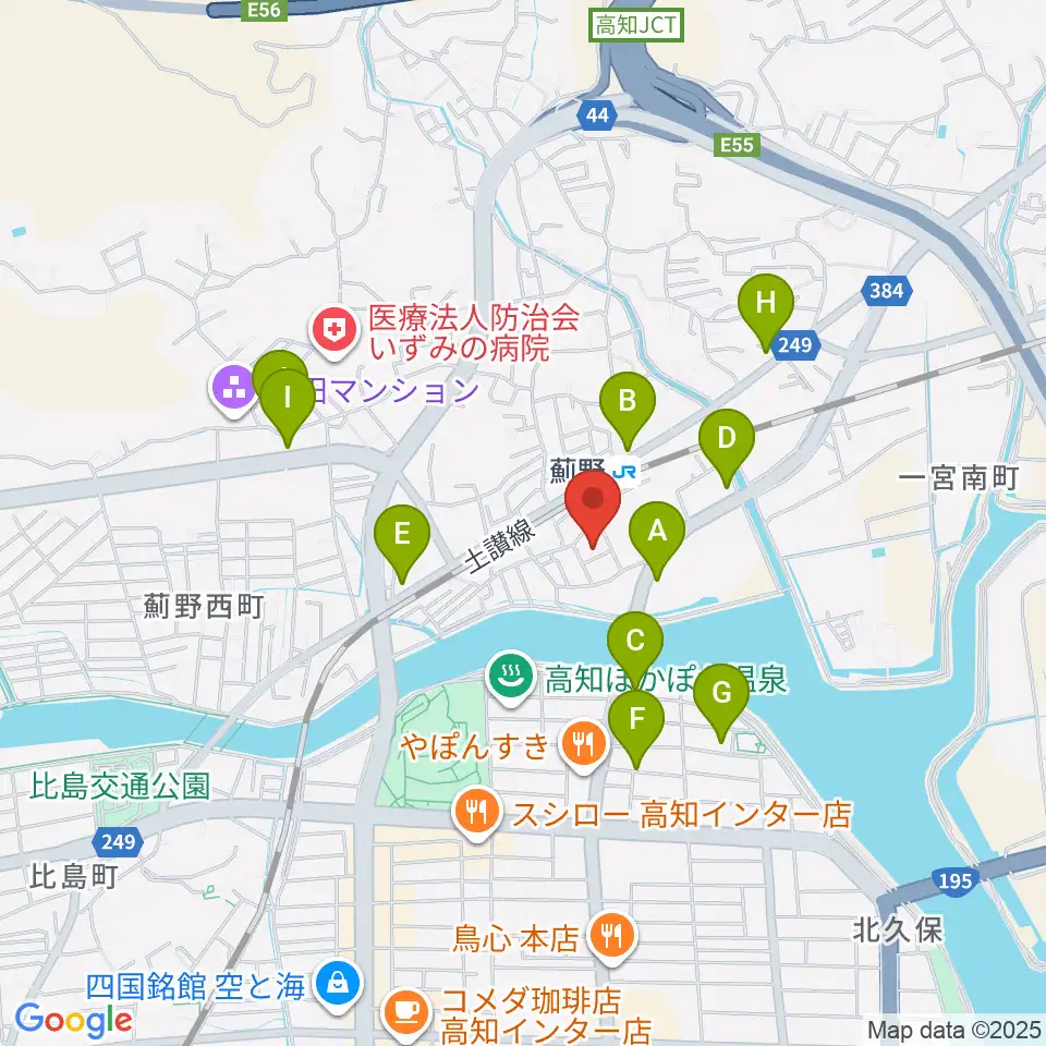 タチバナ楽器周辺のカフェ一覧地図