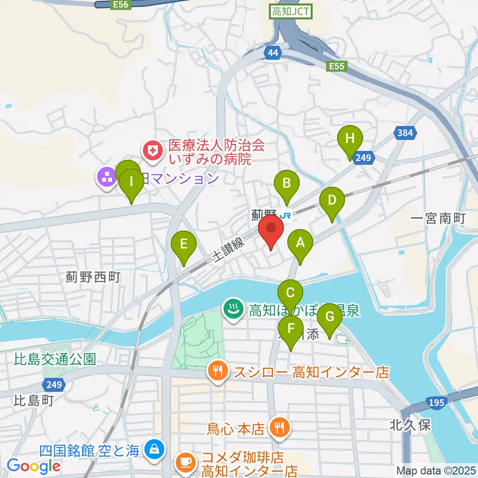 タチバナ楽器周辺のカフェ一覧地図