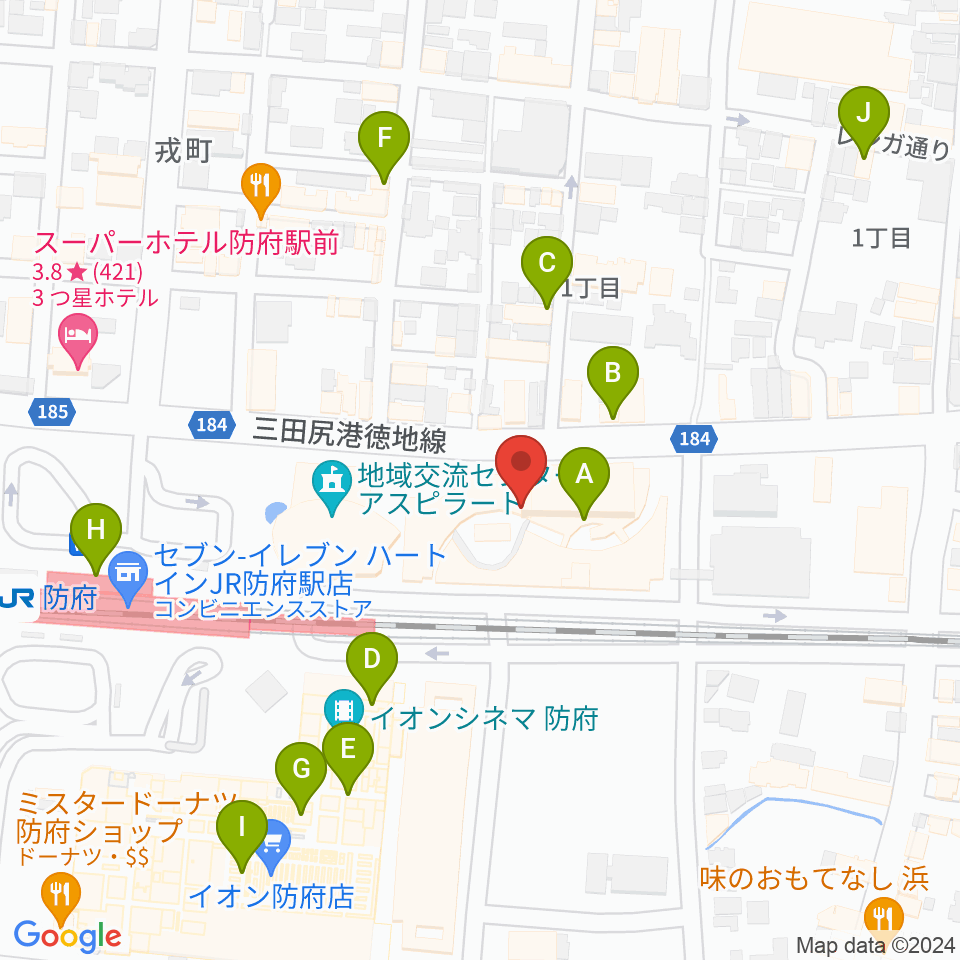 グランドミック タマシゲ楽器ルルサス店周辺のカフェ一覧地図