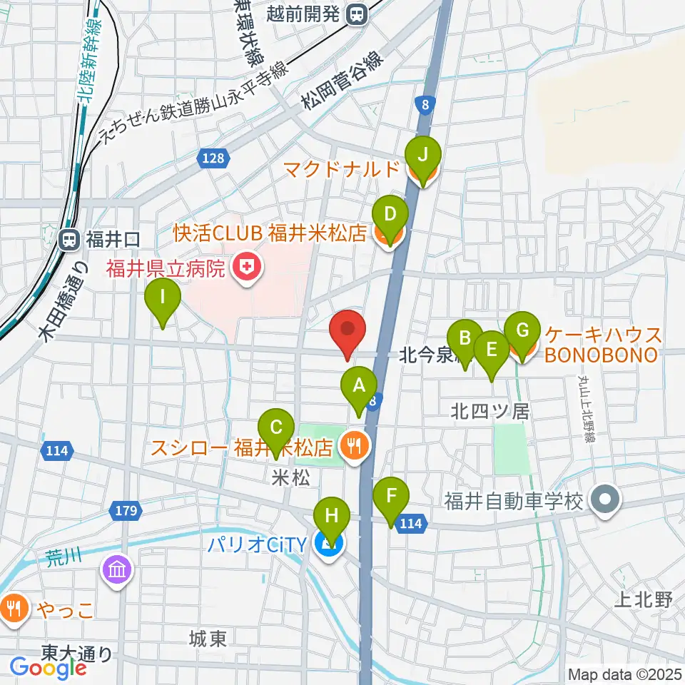 鳥山楽器周辺のカフェ一覧地図