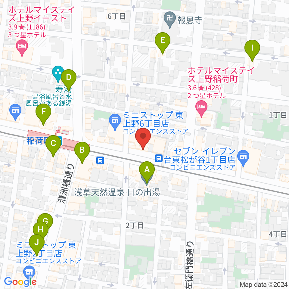 高級二胡専門店名師堂 東京店周辺のカフェ一覧地図