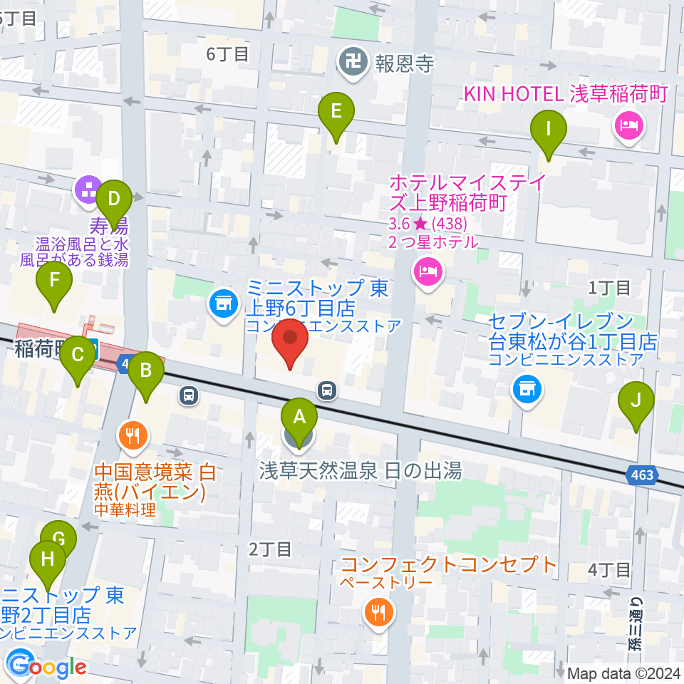 高級二胡専門店名師堂 東京店周辺のカフェ一覧地図