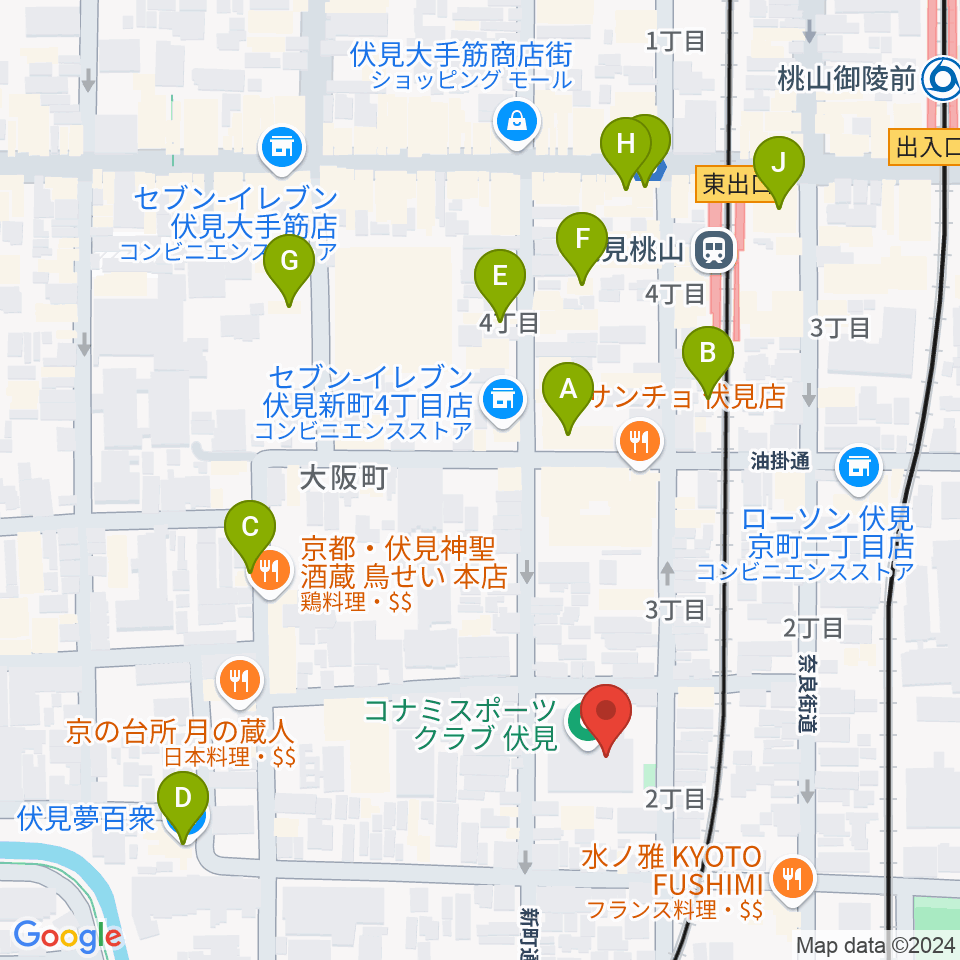 若林楽器店周辺のカフェ一覧地図