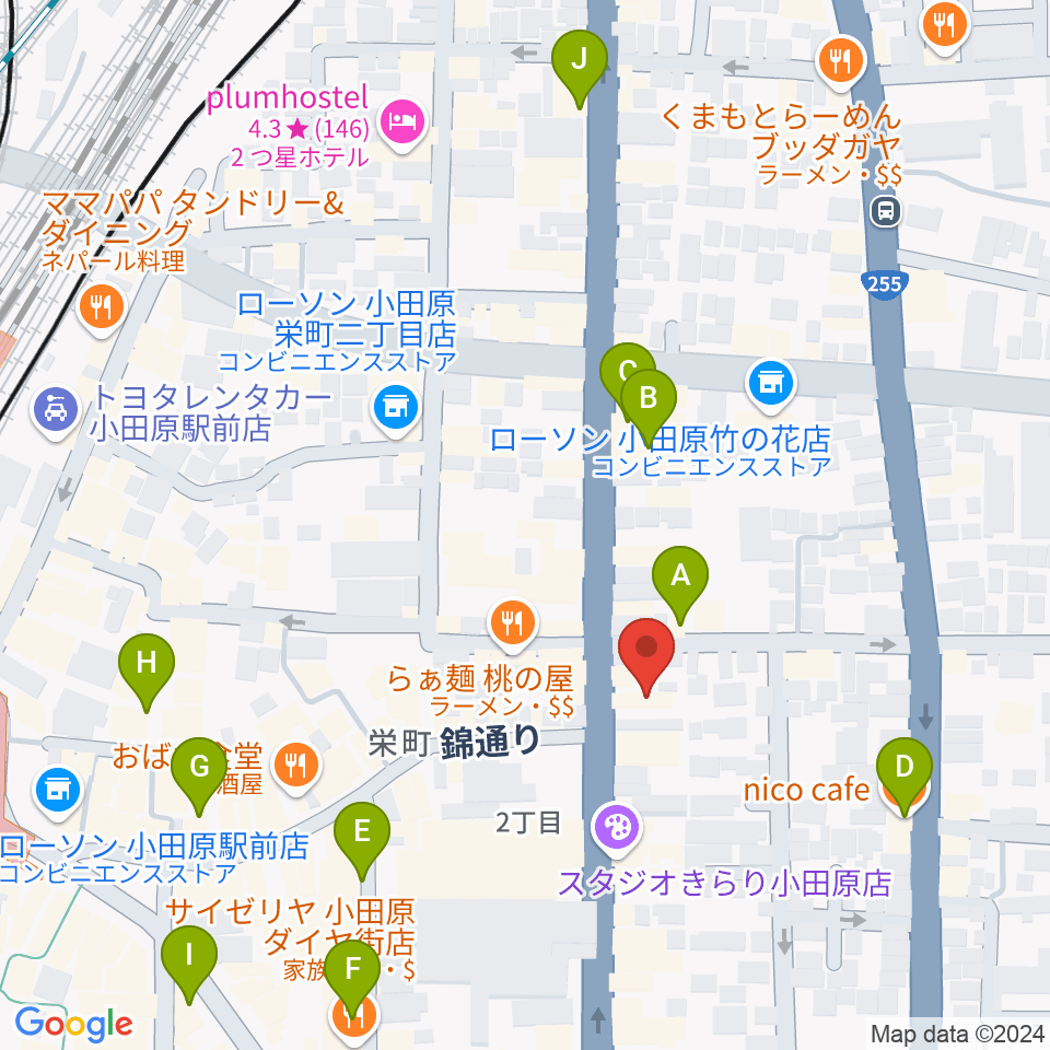 大村楽器店リベルテ大村周辺のカフェ一覧地図