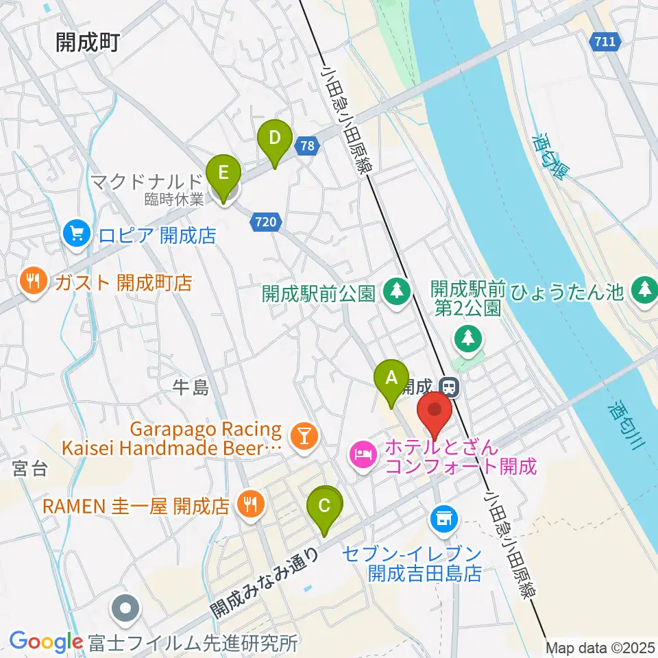 大村楽器店 足柄営業所周辺のカフェ一覧地図