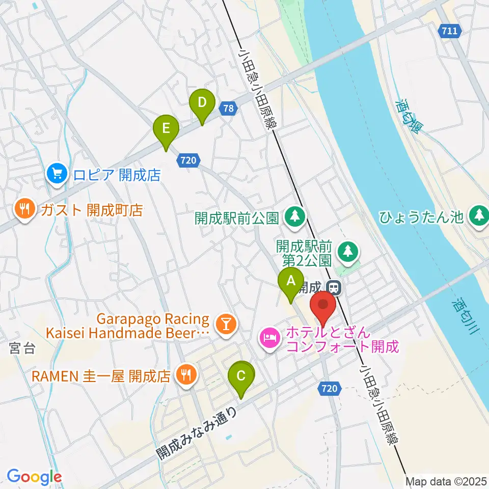 大村楽器店 足柄営業所周辺のカフェ一覧地図