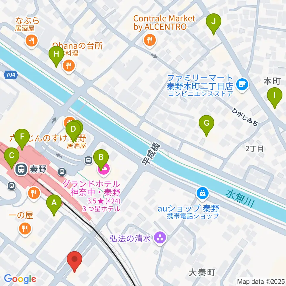 大村楽器店 秦野店周辺のカフェ一覧地図