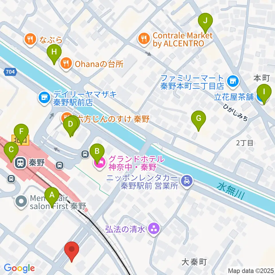 大村楽器店 秦野店周辺のカフェ一覧地図