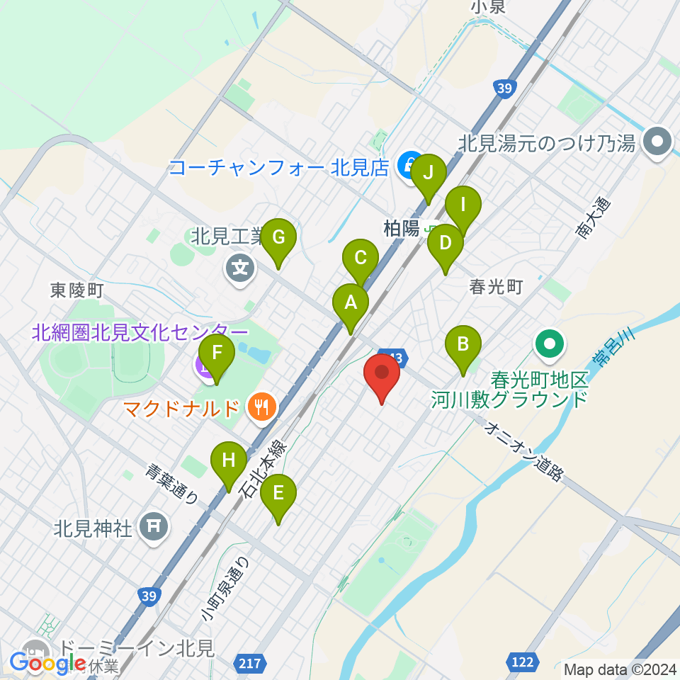 Yuary Guitars周辺のカフェ一覧地図