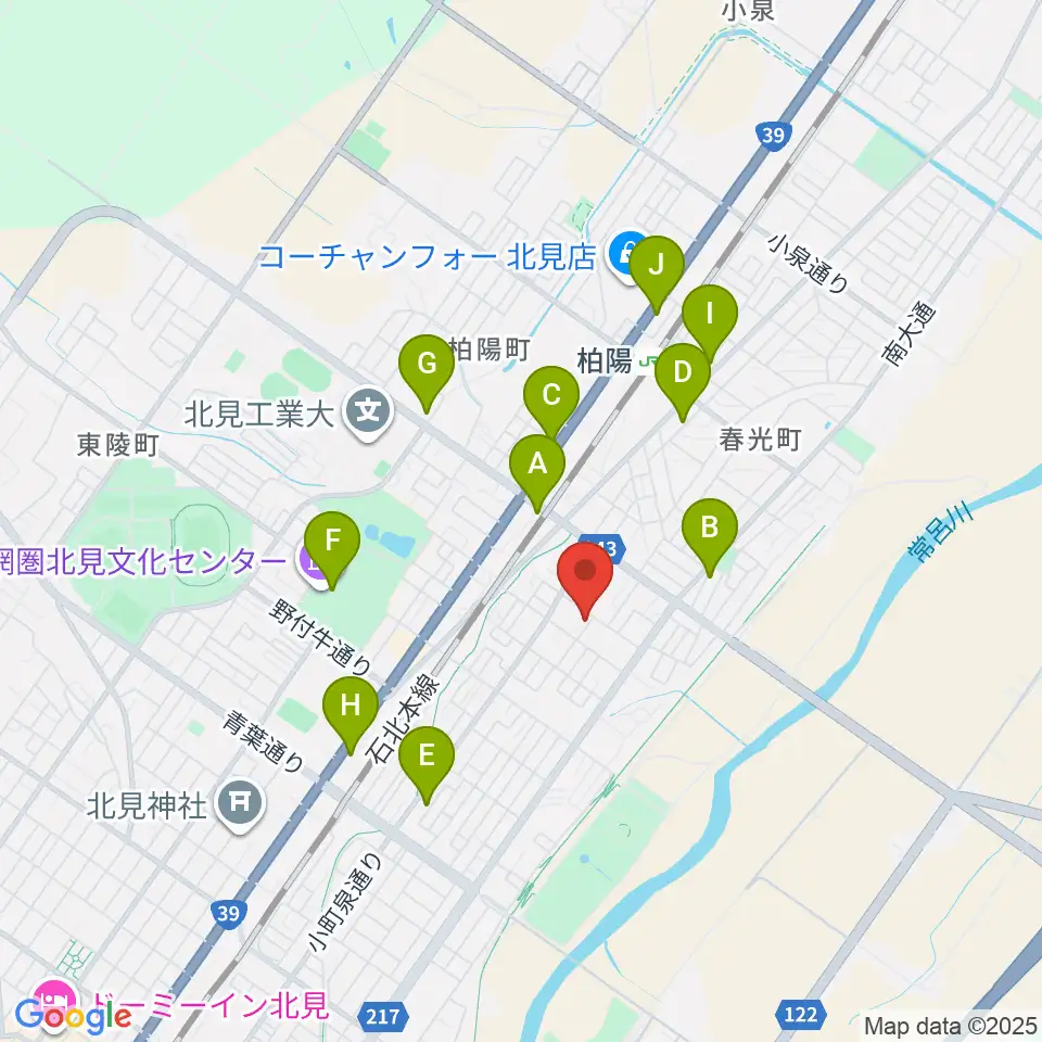 Yuary Guitars周辺のカフェ一覧地図