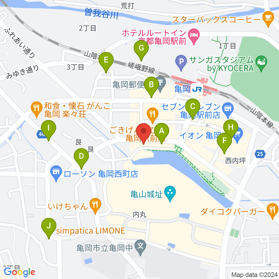 湯浅楽器・ミュージックパフェ周辺のカフェ一覧地図