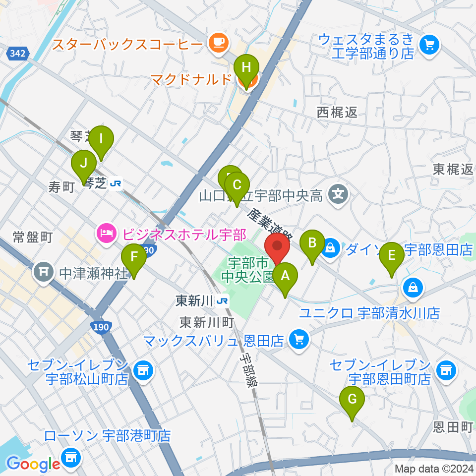 イトオ楽器店周辺のカフェ一覧地図