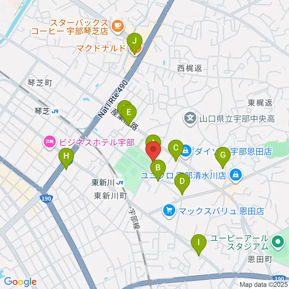 イトオ楽器店周辺のカフェ一覧地図