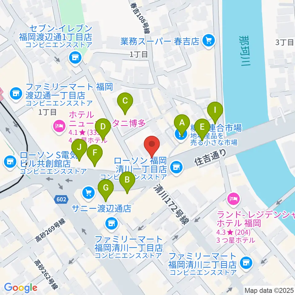 ファインギターズ周辺のカフェ一覧地図