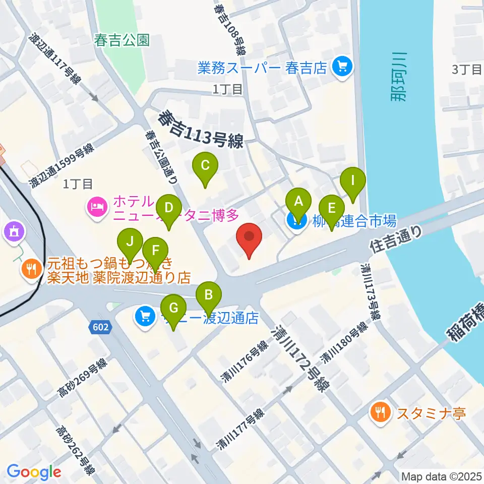 ファインギターズ周辺のカフェ一覧地図