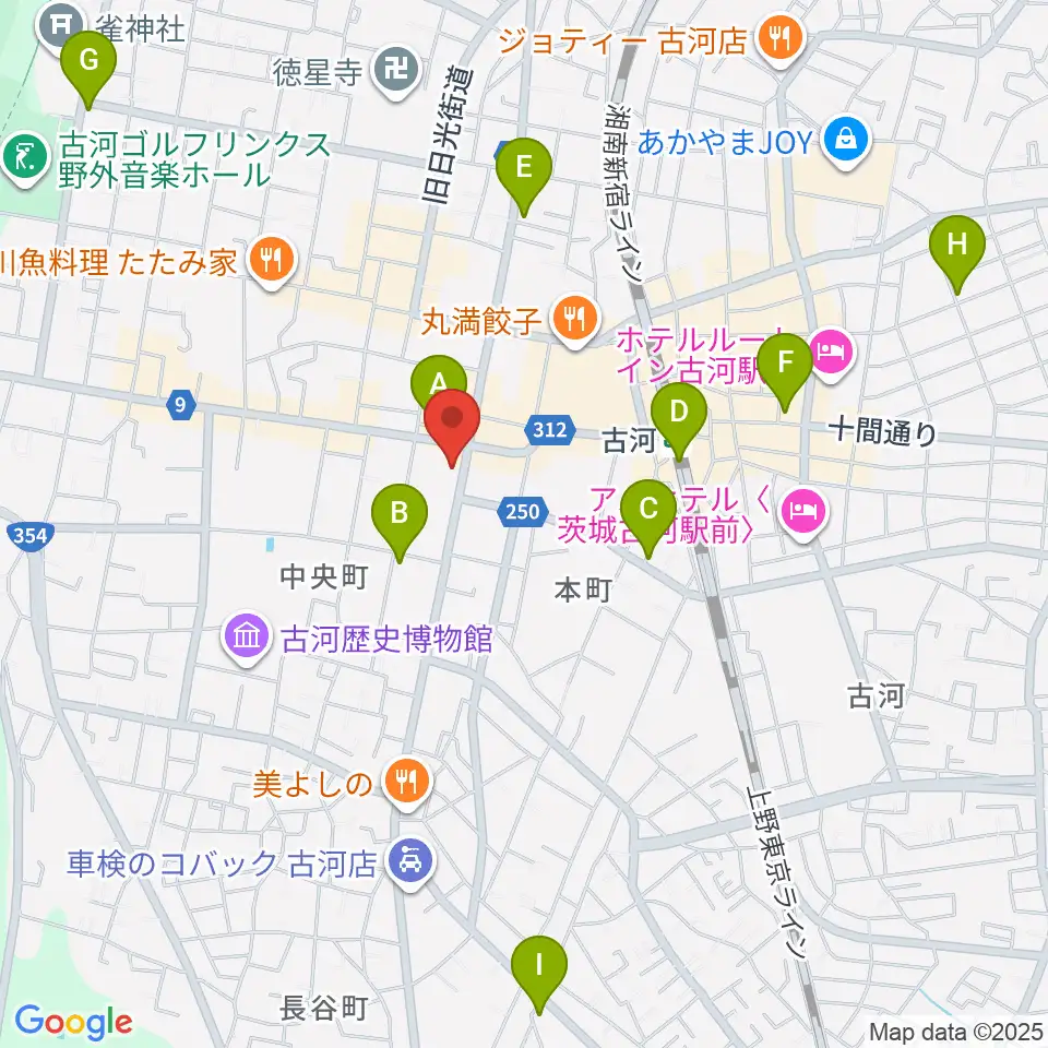 ギンゲツ楽器周辺のカフェ一覧地図