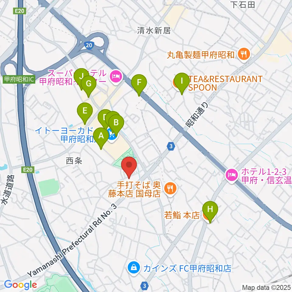 ユニバーサルピアノ周辺のカフェ一覧地図