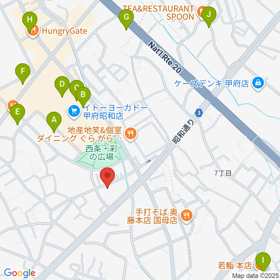 ユニバーサルピアノ周辺のカフェ一覧地図