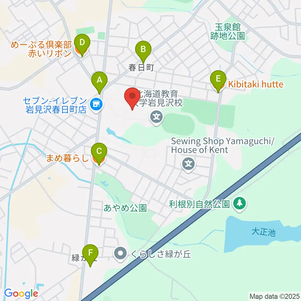 北海道教育大学 芸術・スポーツ文化学科周辺のカフェ一覧地図