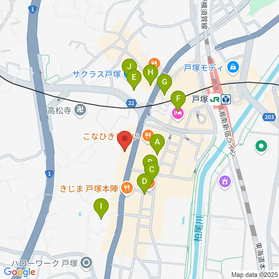 戸塚ファーストアヴェニュー周辺のカフェ一覧地図