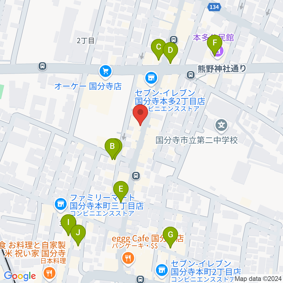 ファーストアヴェニュースタジオ周辺のカフェ一覧地図