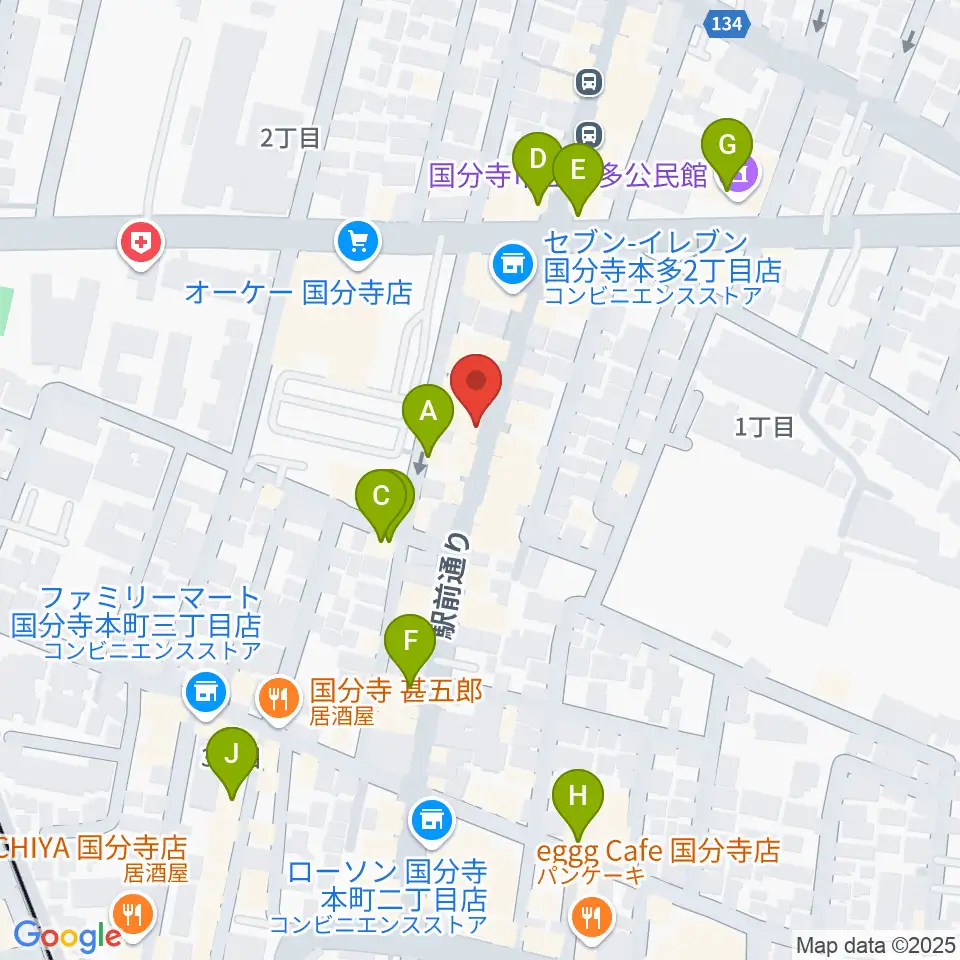 ファーストアヴェニュースタジオ周辺のカフェ一覧地図