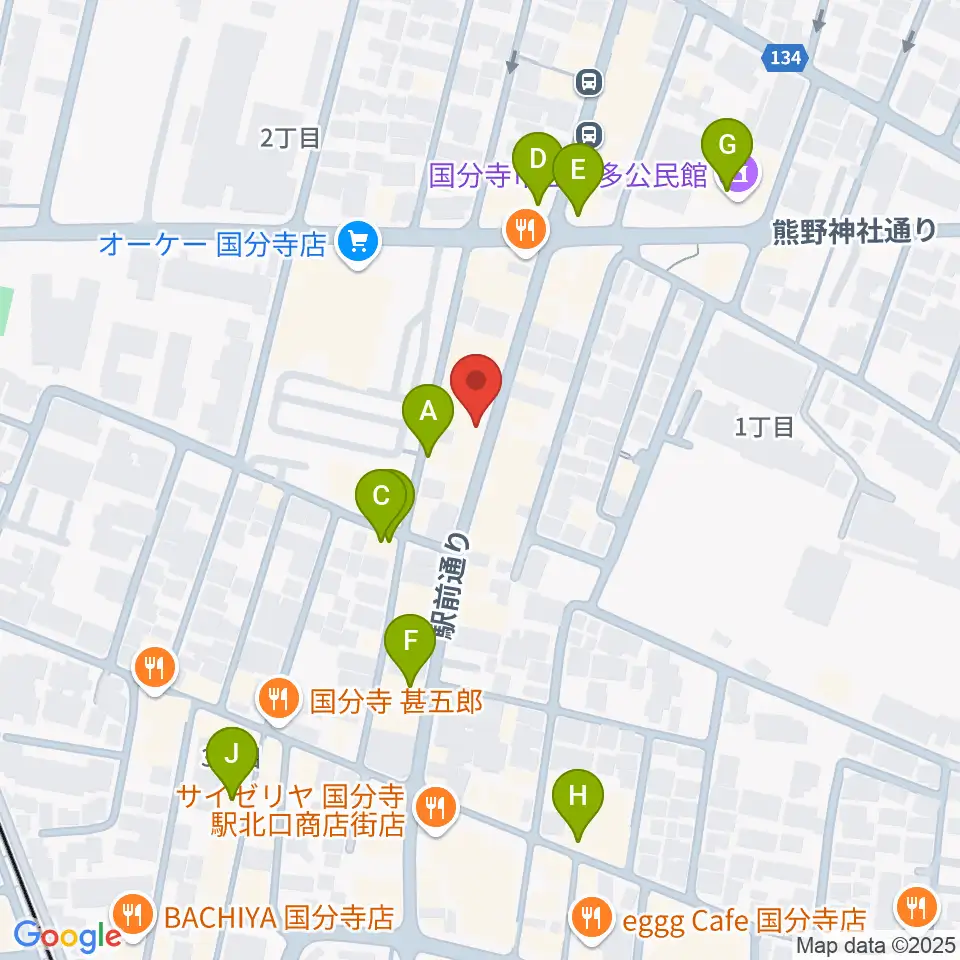ファーストアヴェニュースタジオ周辺のカフェ一覧地図